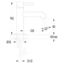 Carbon Slim Standard Basin Mixer Satin Black gallery detail image