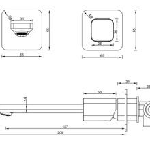 Cube Wall Mounted Basin Mixer Brushed Nickel gallery detail image