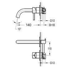 Elisa Wall Mounted Basin Mixer with Short Spout Chrome gallery detail image