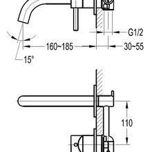 Elisa Wall Mounted Basin Mixer Chrome gallery detail image