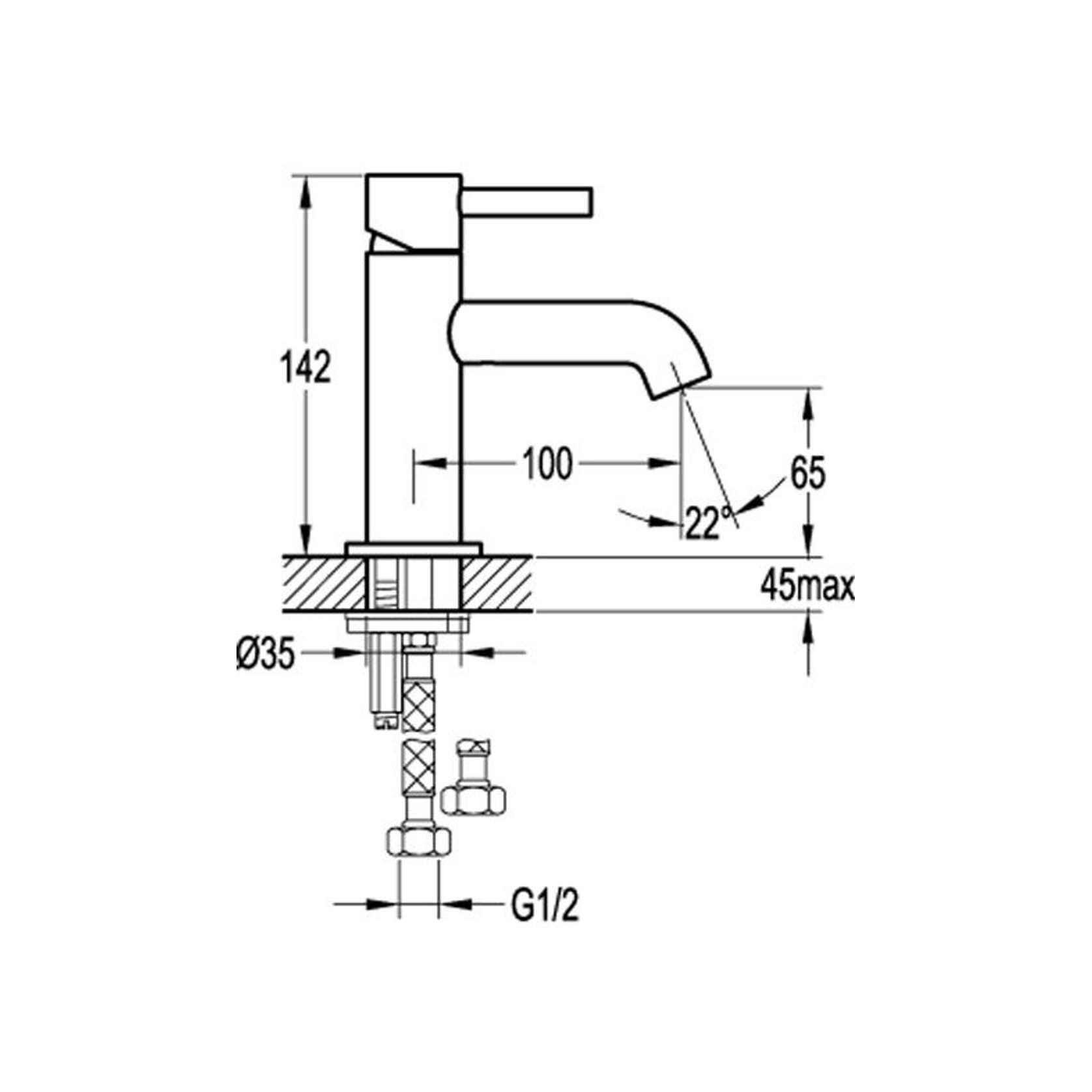 Elisa Mini Basin Mixer Chrome gallery detail image