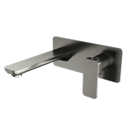 Flint Wall Mounted Basin Mixer Gun Metal gallery detail image
