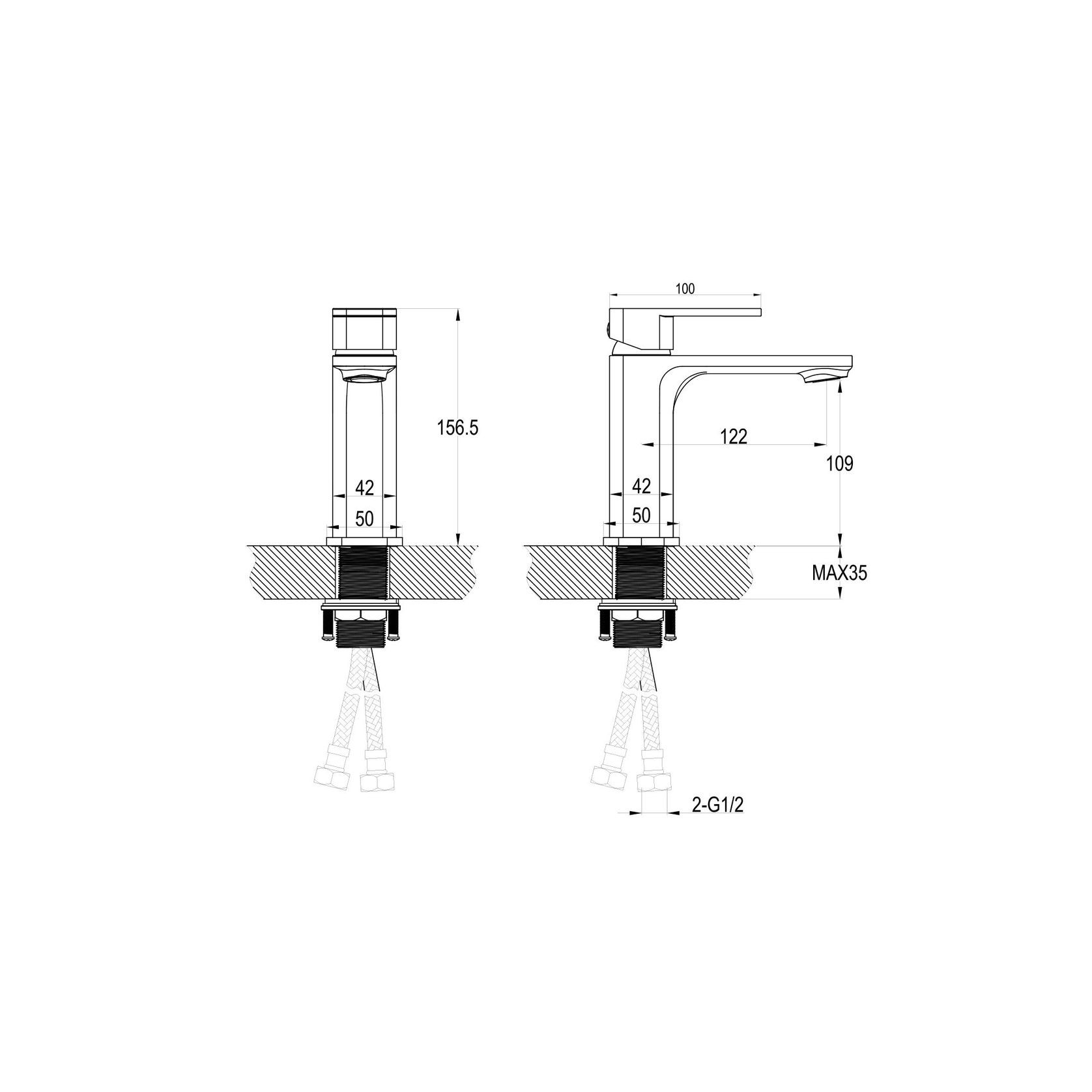 Flint Standard Basin Mixer Gun Metal gallery detail image