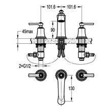 Liberty 3 Hole Basin Mixer Oil Rubbed Bronze gallery detail image