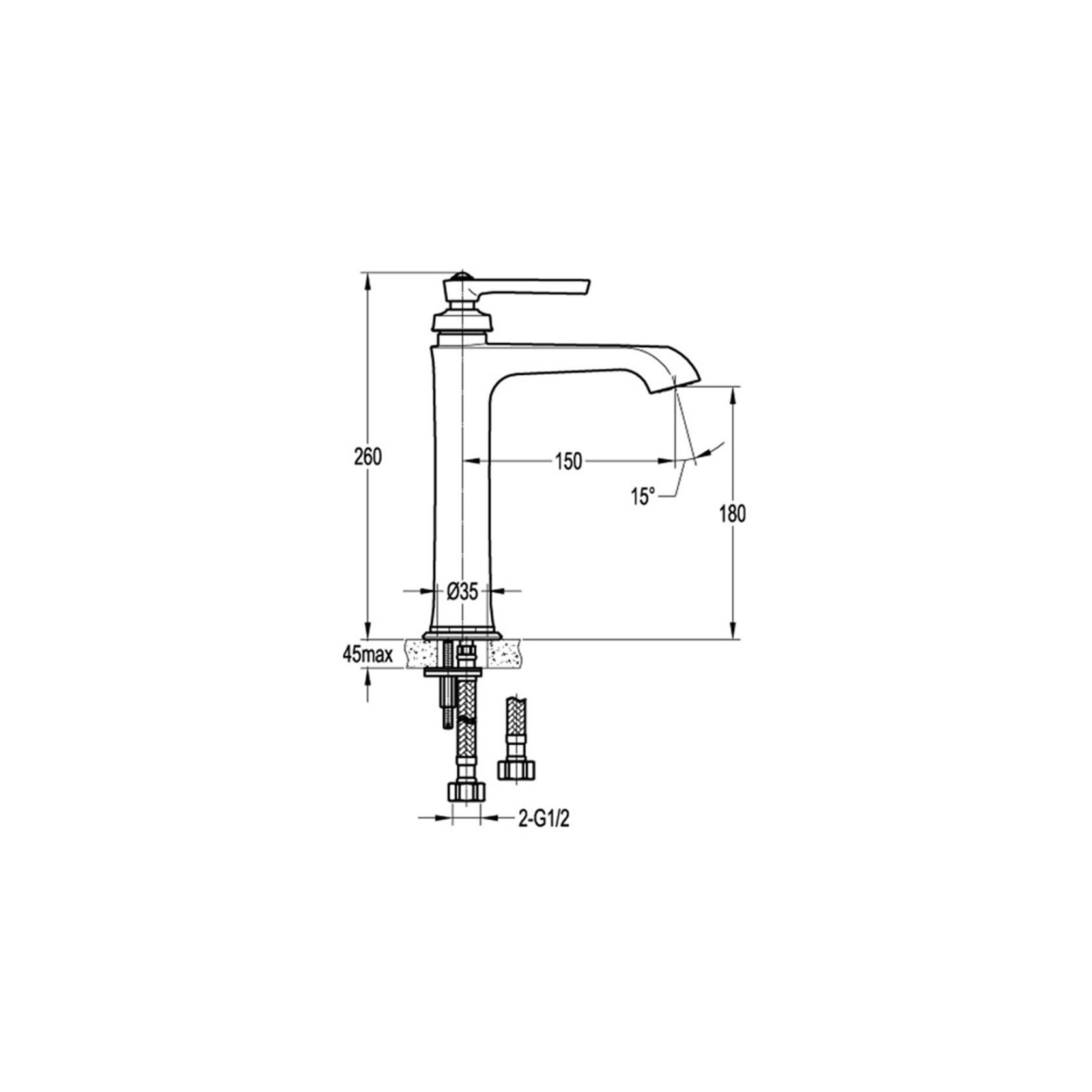 Liberty Tall Basin Mixer Oil Rubbed Bronze gallery detail image