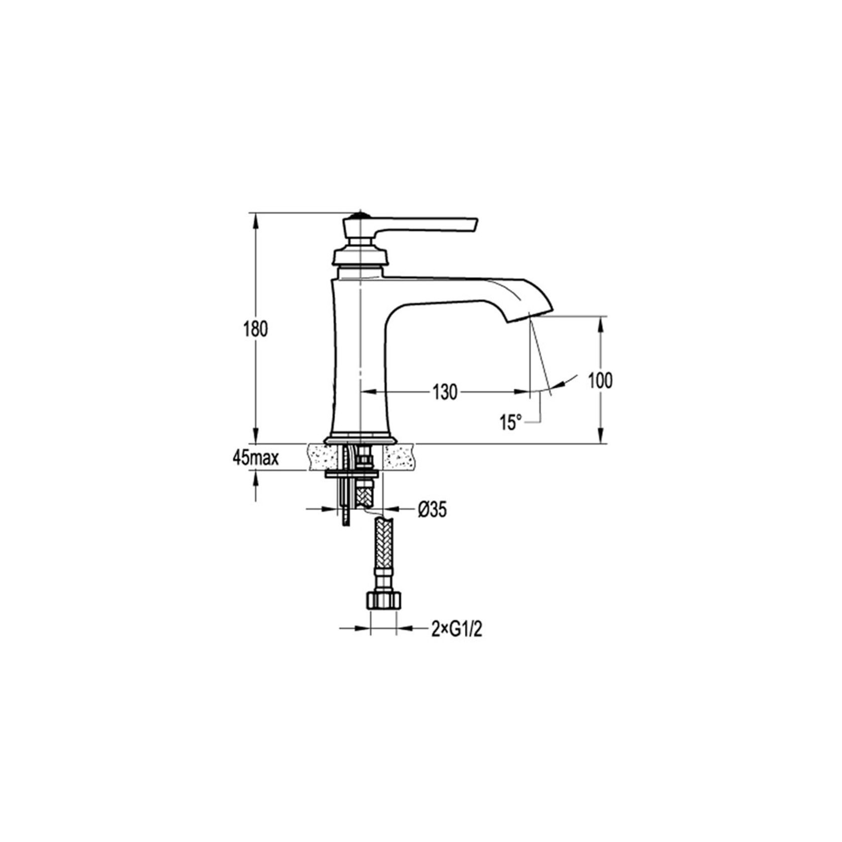 Liberty Standard Basin Mixer Aged Iron gallery detail image