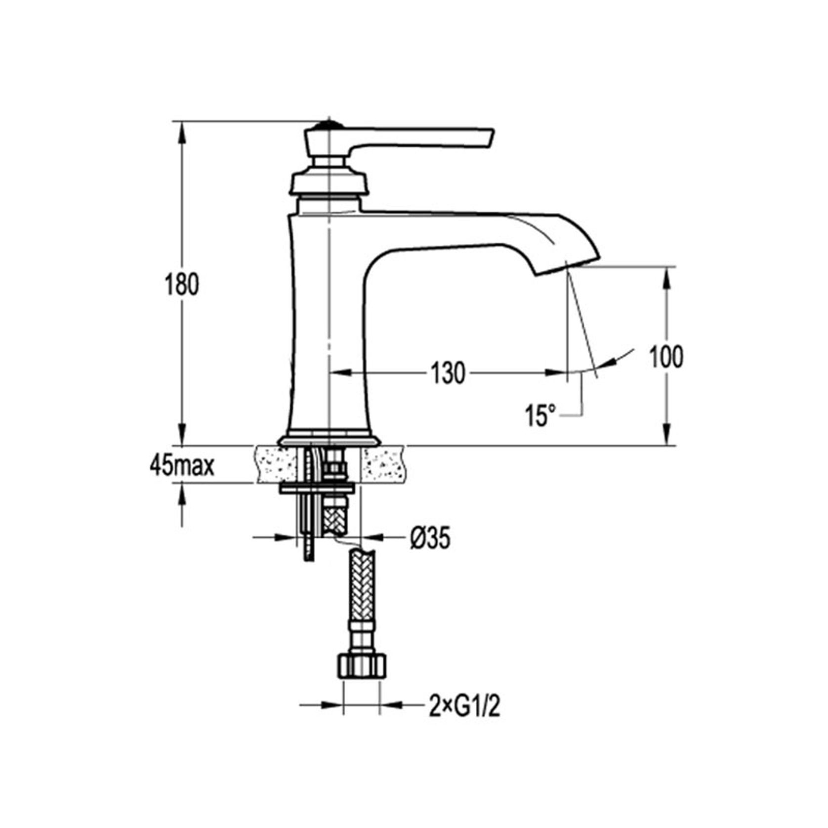 Liberty Standard Basin Mixer Aged Iron gallery detail image
