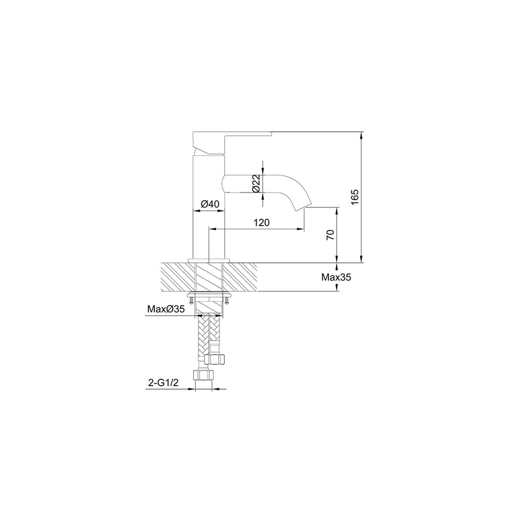 Loft Standard Basin Mixer Chrome gallery detail image