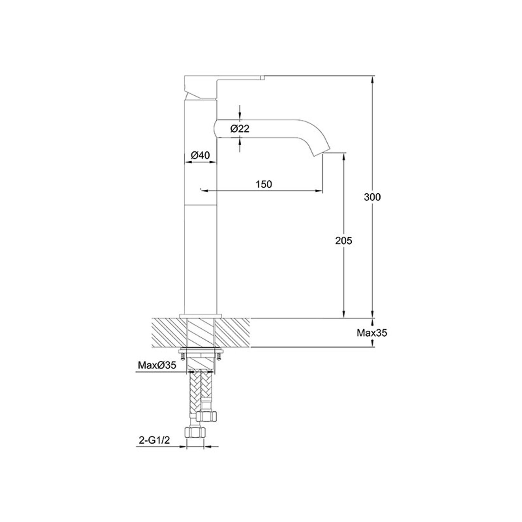Loft Tall Basin Mixer Gun Metal gallery detail image