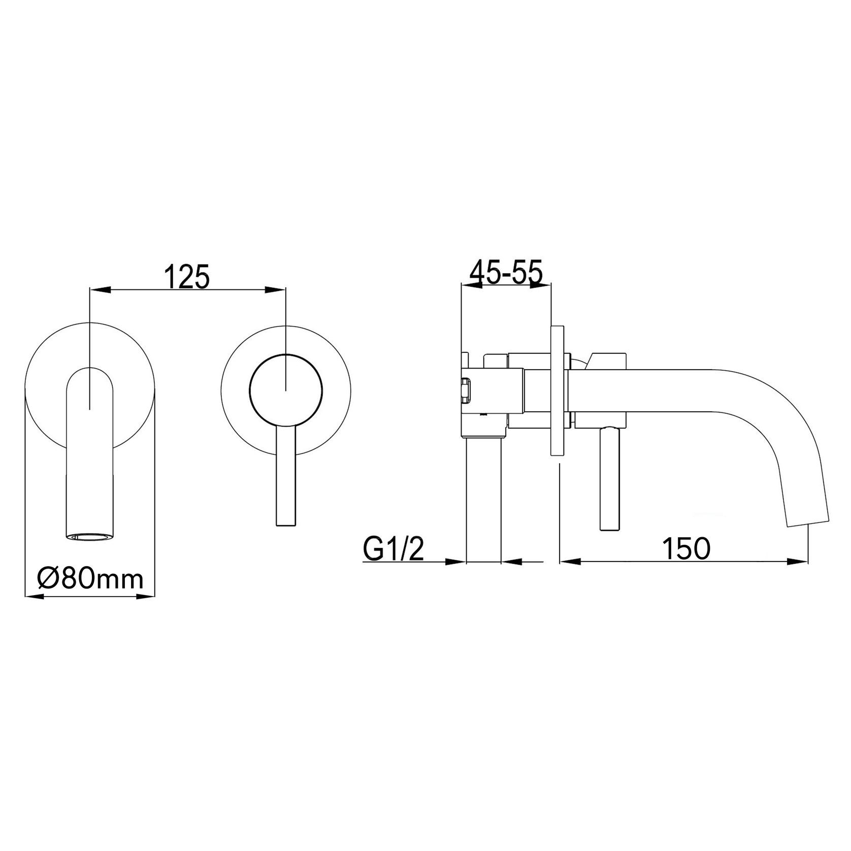Loft Wall Basin Mixer with Short Spout Brushed Copper gallery detail image