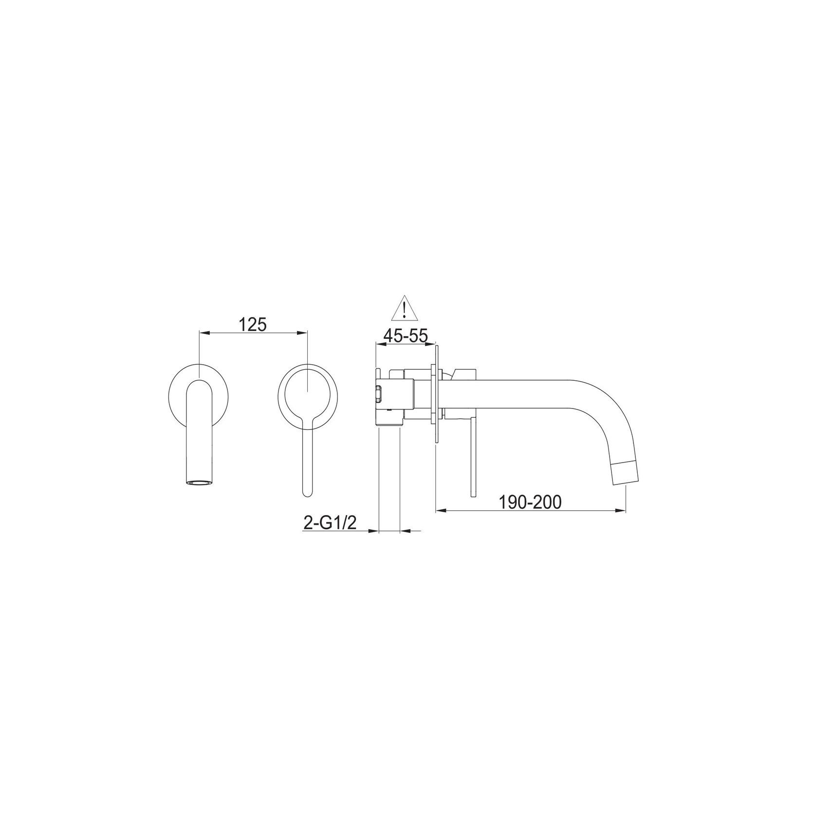 Loft Wall Basin Mixer Gun Metal gallery detail image
