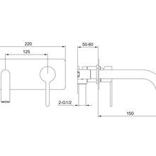 Loft Wall Basin Mixer with Short Spout Chrome gallery detail image