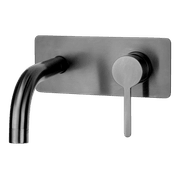Loft Wall Basin Mixer with Short Spout Gun Metal gallery detail image