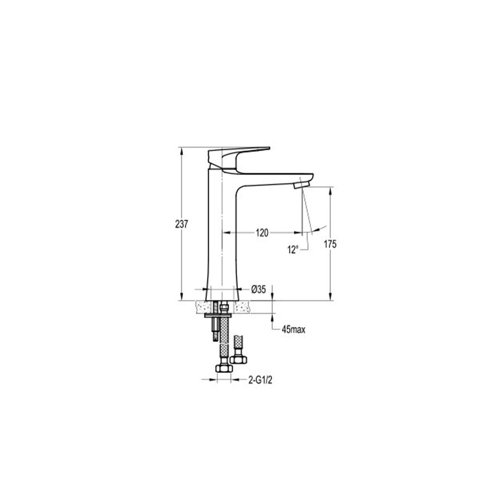 Modern Linea Tall Basin Mixer Chrome gallery detail image