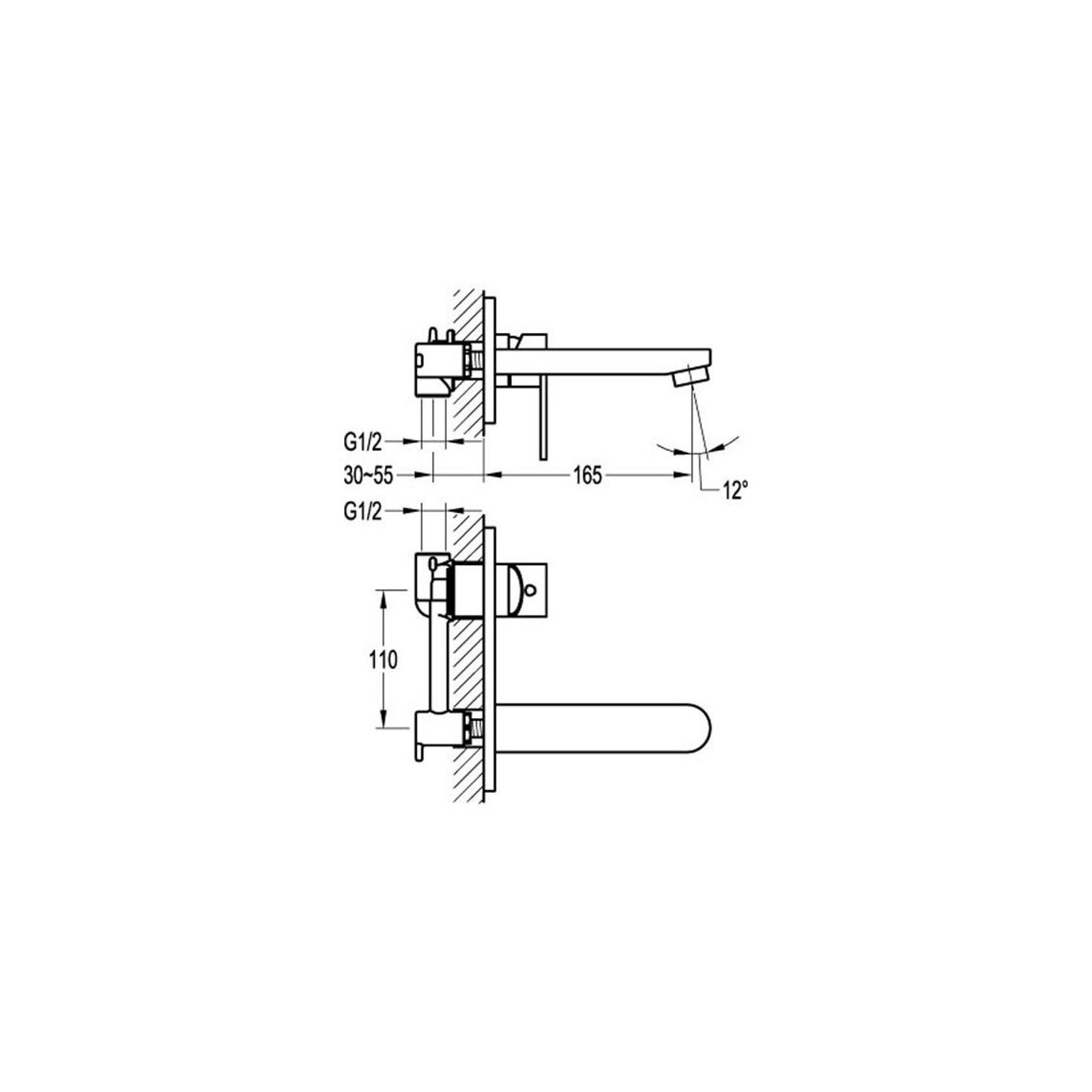 Smart Wall Mounted Basin Mixer Chrome gallery detail image