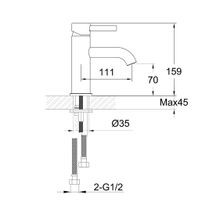 Scarab Standard Basin Mixer Brushed Gold Knurled Handle gallery detail image