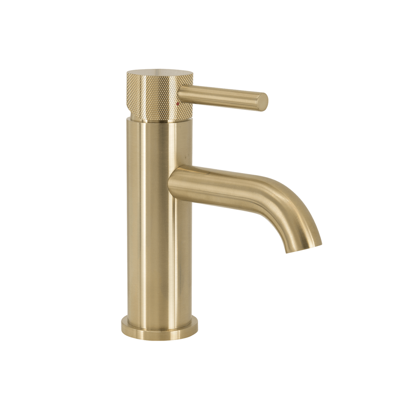 Scarab Standard Basin Mixer Brushed Gold Knurled Handle gallery detail image