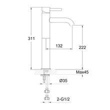 Scarab Tall Basin Mixer Brushed Gold Knurled Handle gallery detail image