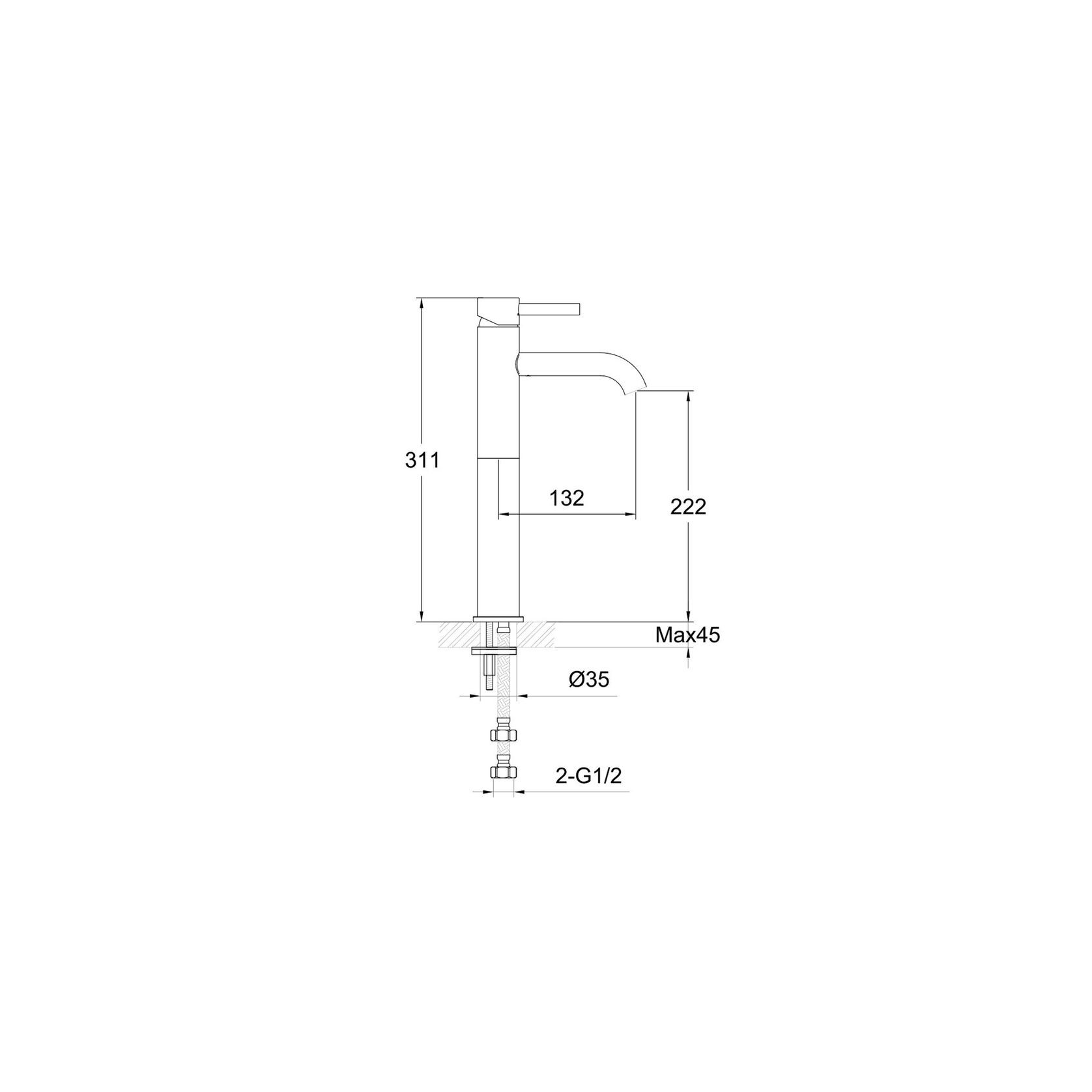 Scarab Tall Basin Mixer Brushed Gold Knurled Handle gallery detail image