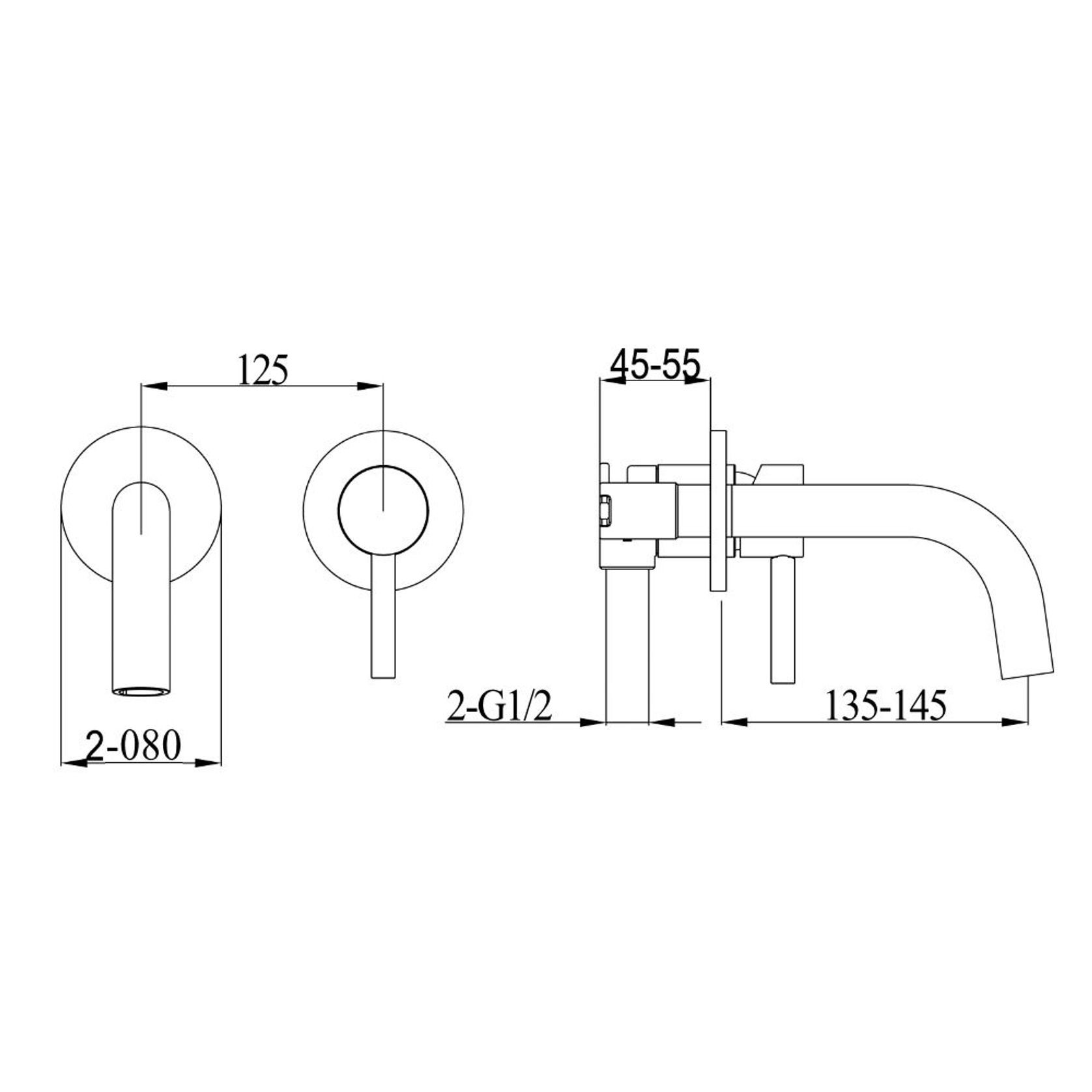 Scarab Wall Basin Mixer with Short Spout Brushed Gold gallery detail image