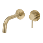 Scarab Wall Basin Mixer Brushed Gold gallery detail image