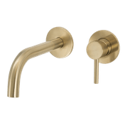 Scarab Wall Basin Mixer Brushed Gold gallery detail image