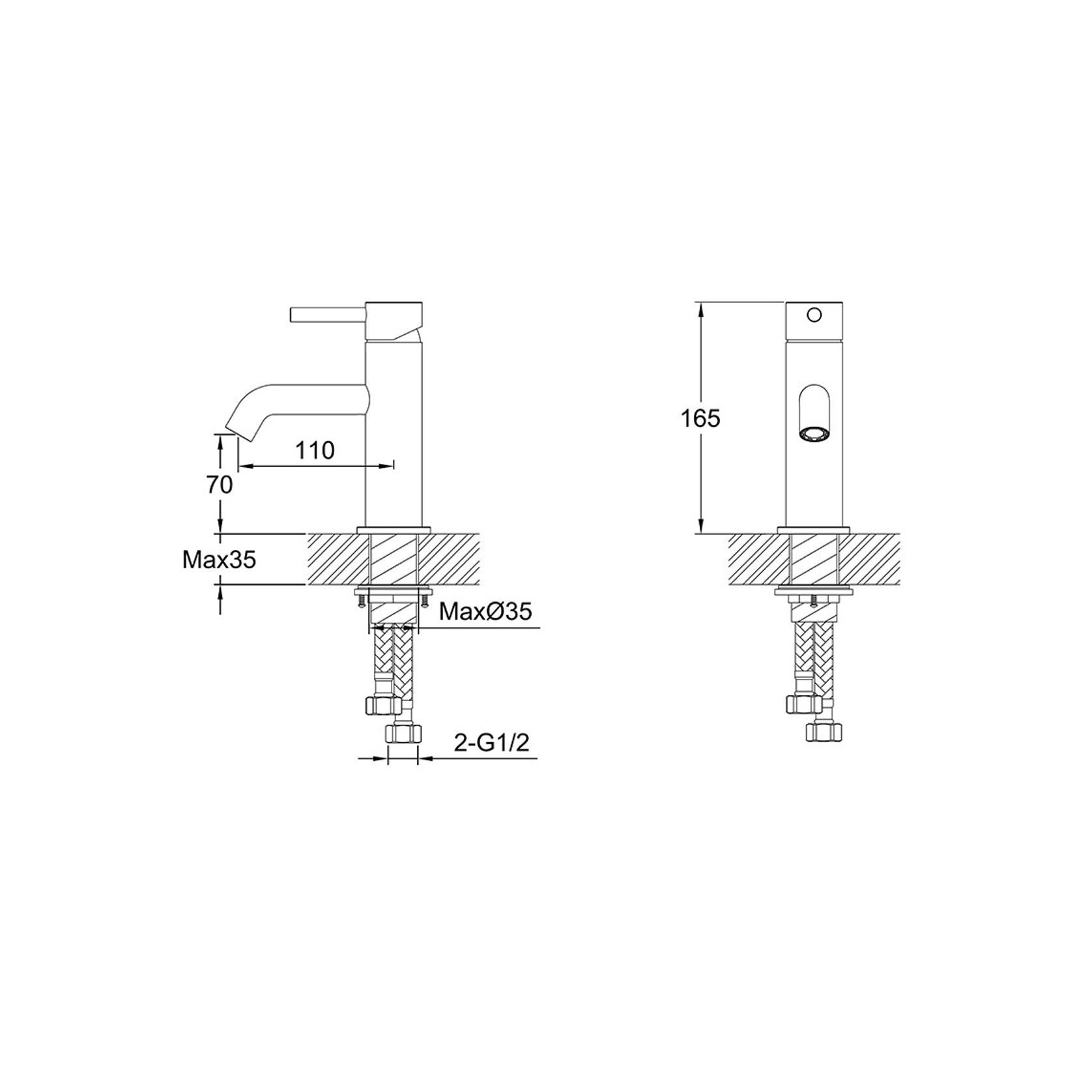 Urban Standard Basin Mixer Brushed Stainless gallery detail image