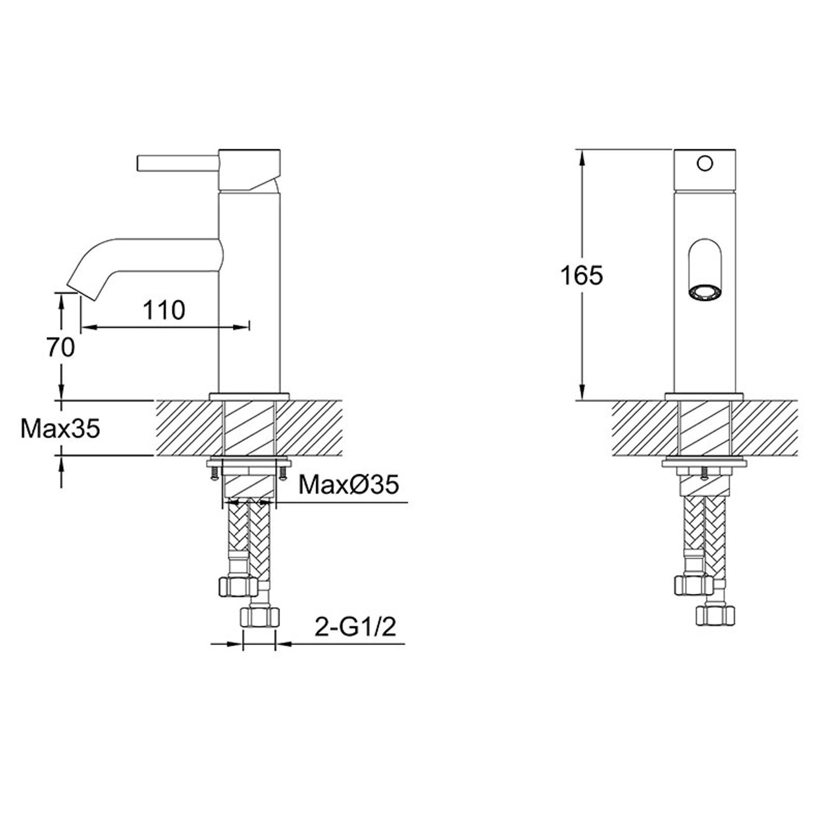 Urban Standard Basin Mixer Brushed Stainless gallery detail image