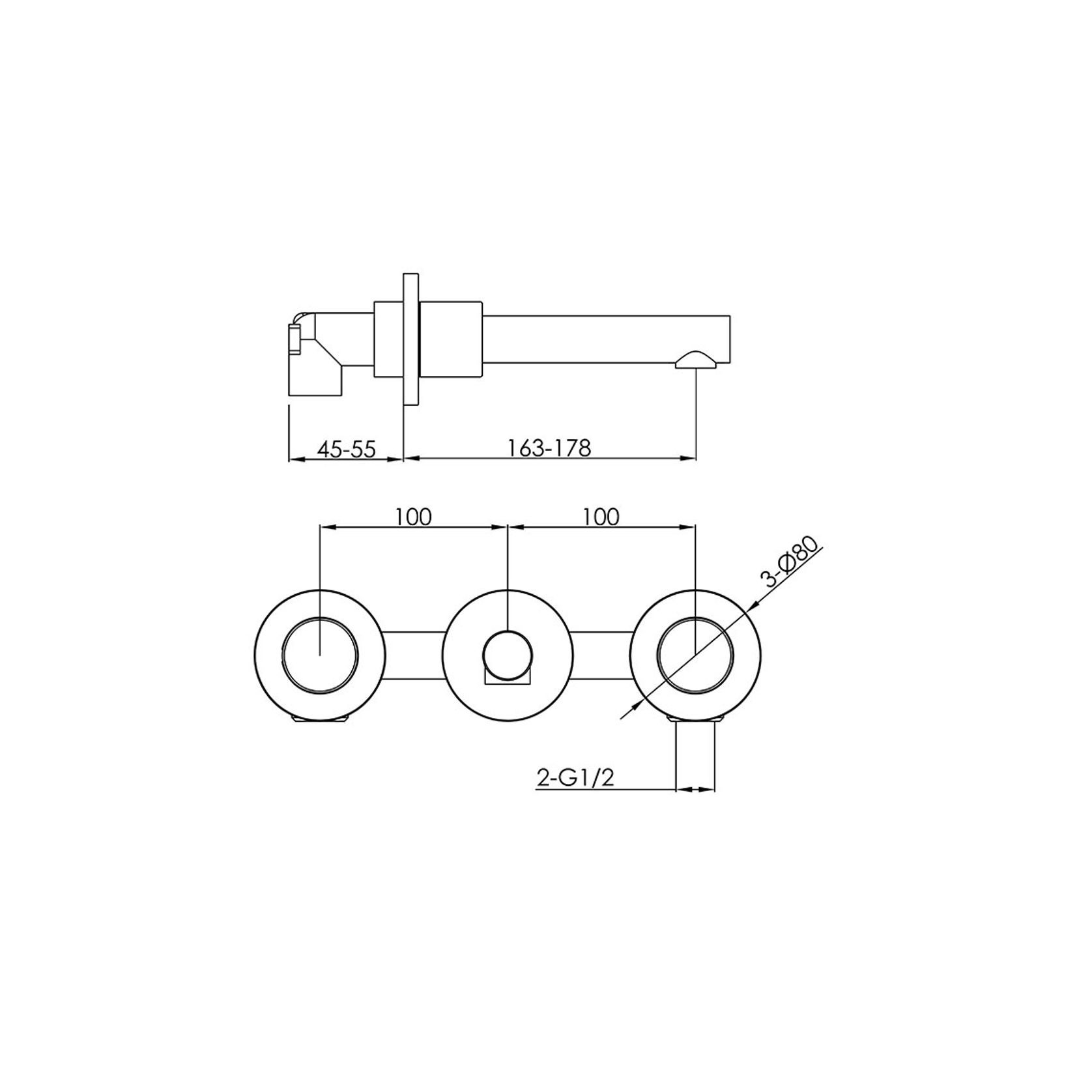 Urban Wall Mounted Basin Mixer Brushed Stainless gallery detail image