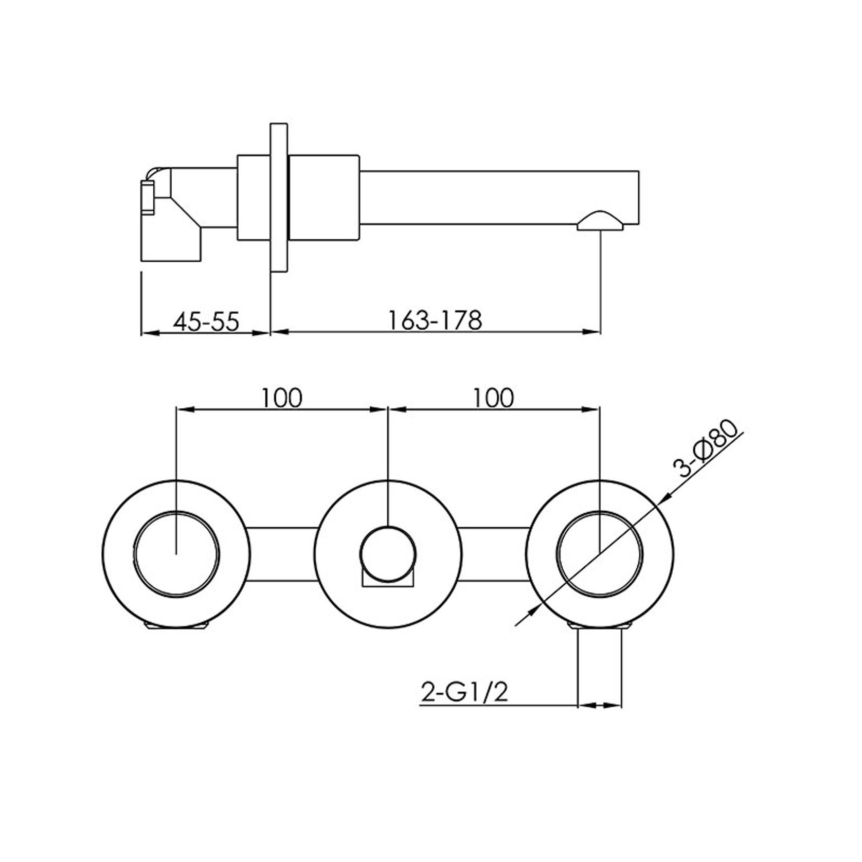 Urban Wall Mounted Basin Mixer Brushed Stainless gallery detail image
