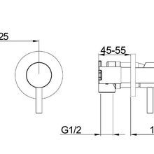 Urban Wall Basin Mixer Short Spout Brushed Stainless gallery detail image