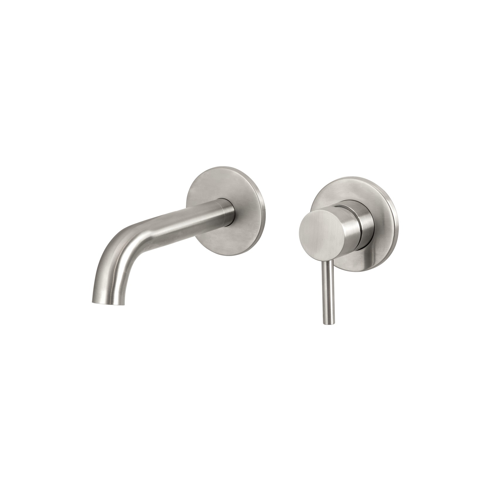 Urban Wall Basin Mixer Short Spout Brushed Stainless gallery detail image