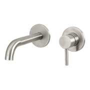 Urban Wall Basin Mixer Short Spout Brushed Stainless gallery detail image