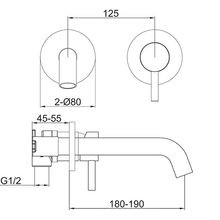 Urban Wall Mounted Basin Mixer Brushed Stainless gallery detail image