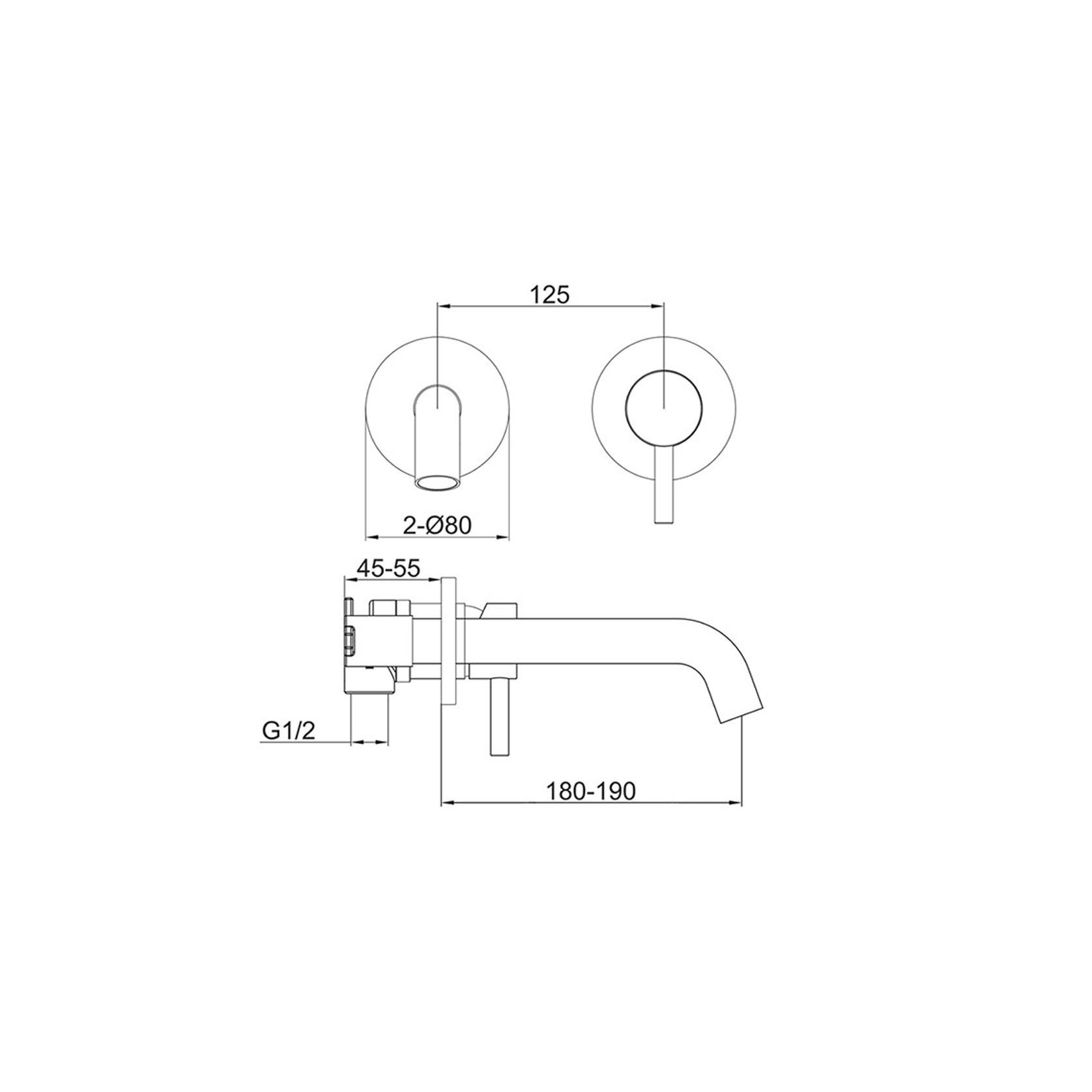 Urban Wall Mounted Basin Mixer Brushed Stainless gallery detail image