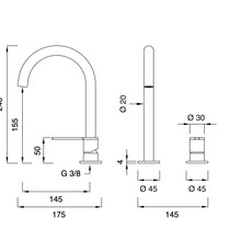 INV40 Deck Mounted Spout and Mixer by CEA gallery detail image