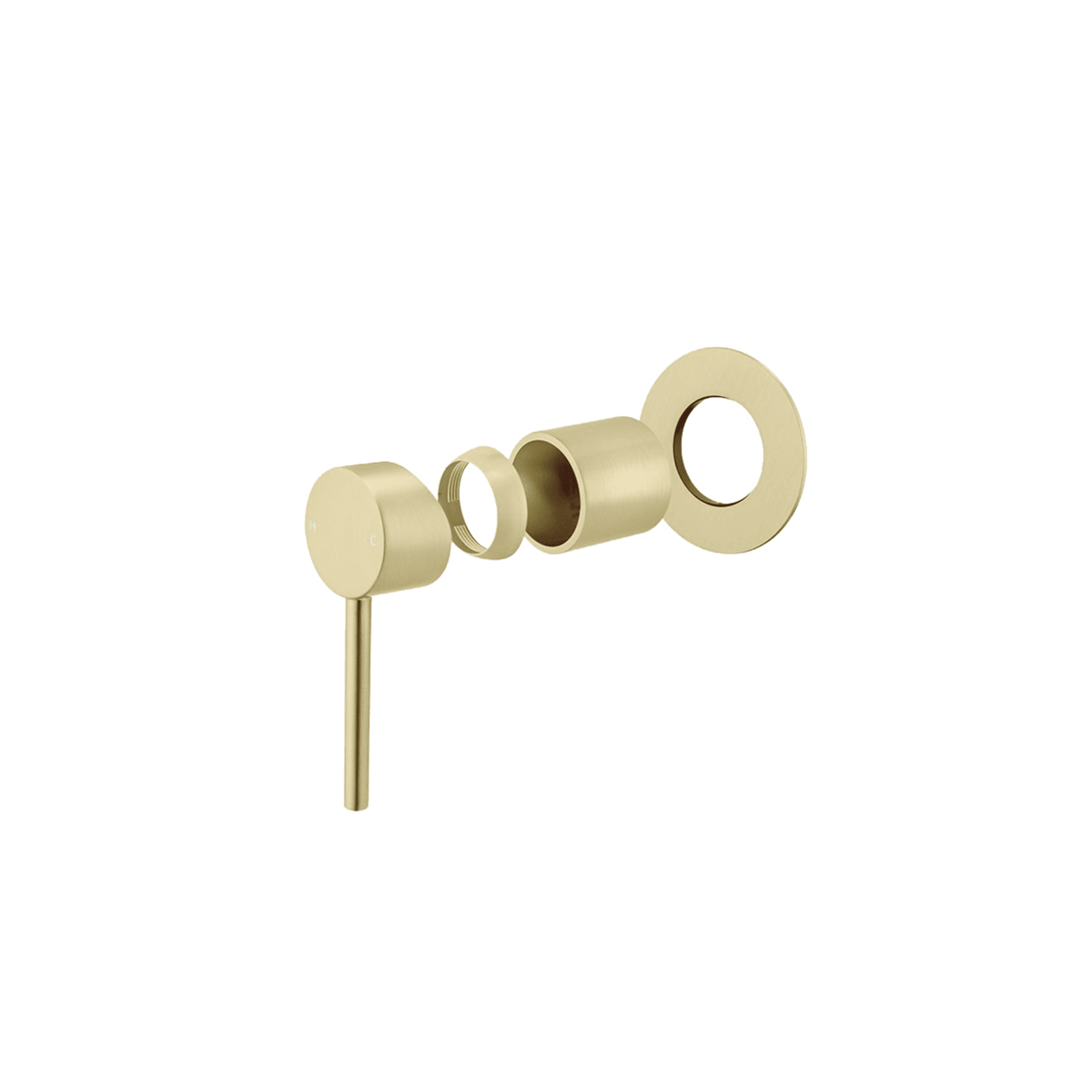 Lucid Pin Wall Mixer Trim Kit Light Brushed Brass gallery detail image