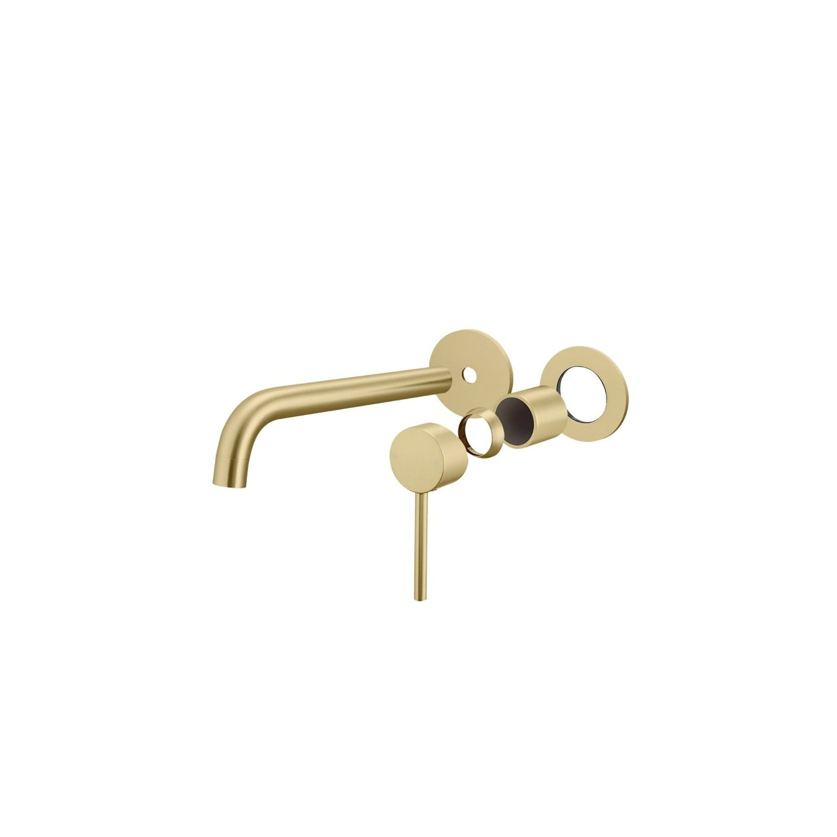 Lucid Pin Spout Mixer Trim Kit Light Brushed Brass gallery detail image