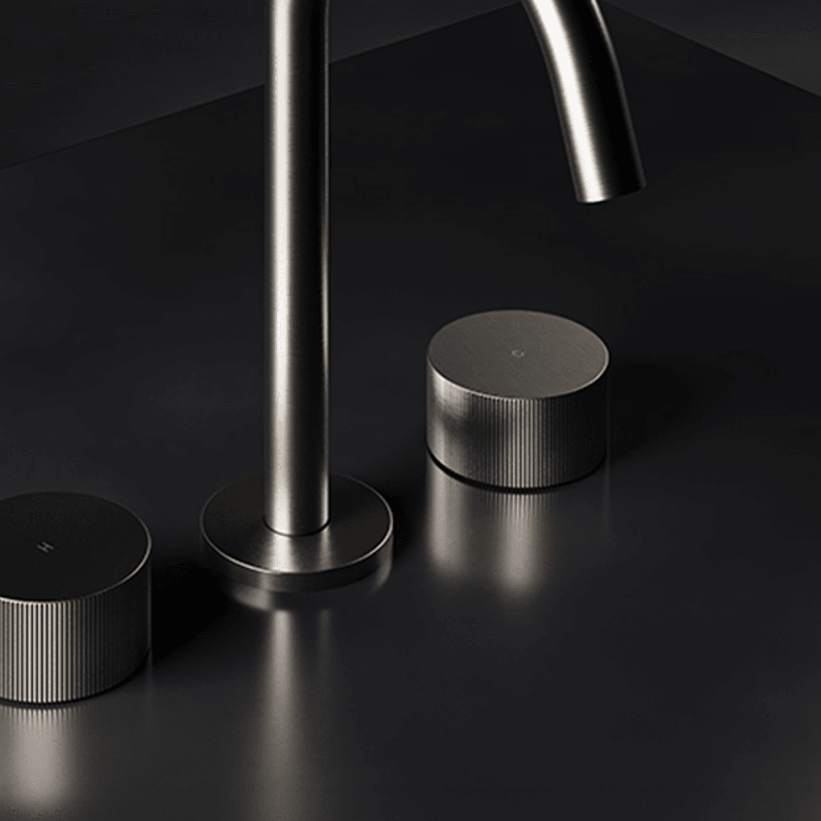 Lente 3 Tap Hole Deck Mounted Basin Mixer gallery detail image