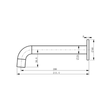 Lente Wall Bath/Basin Spout 200mm gallery detail image