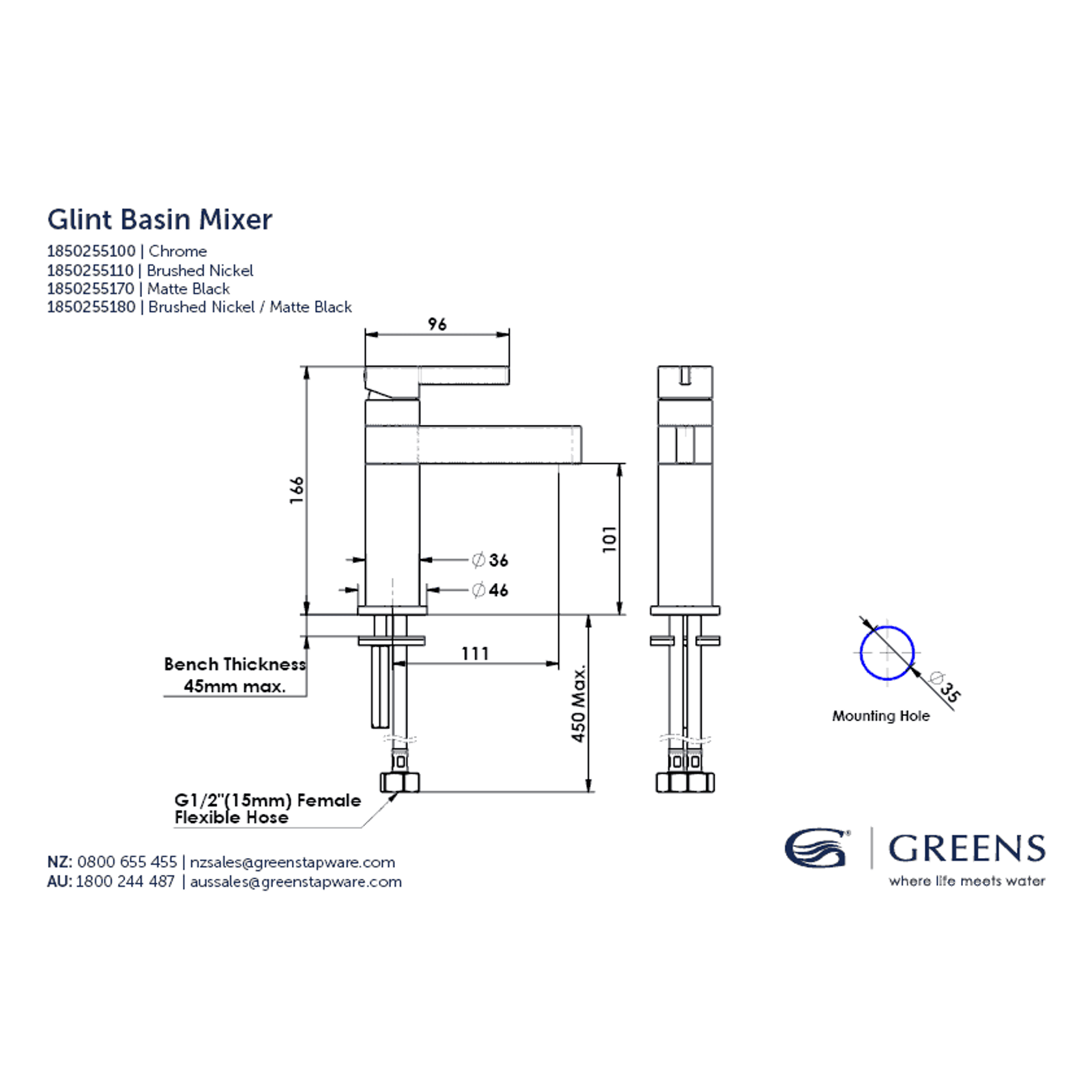 Glint Basin Mixer gallery detail image