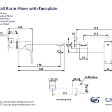 Swept Wall Basin Mixer W/Faceplate gallery detail image