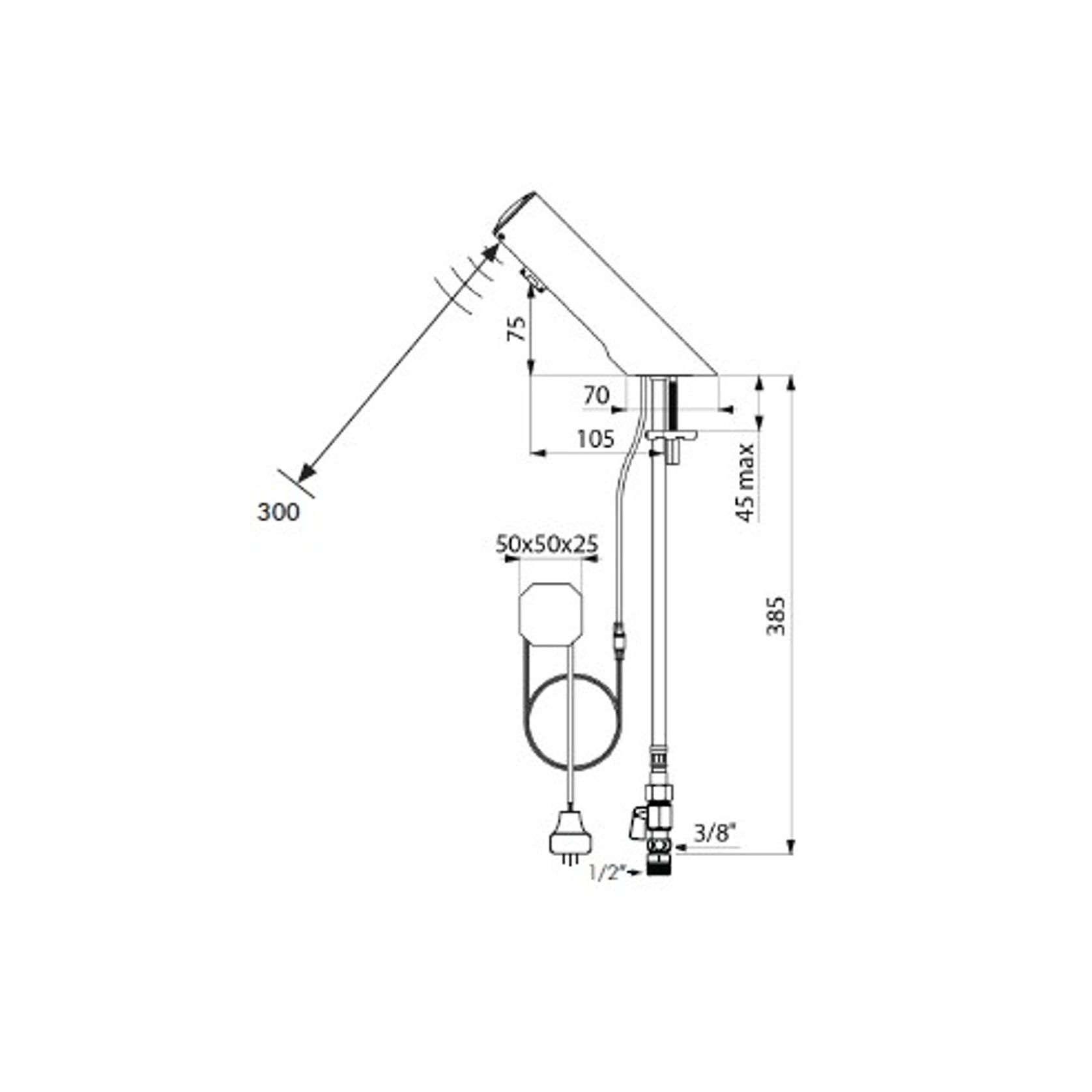 DELABIE Tempomatic 4 230V basin tap- Lead free* gallery detail image