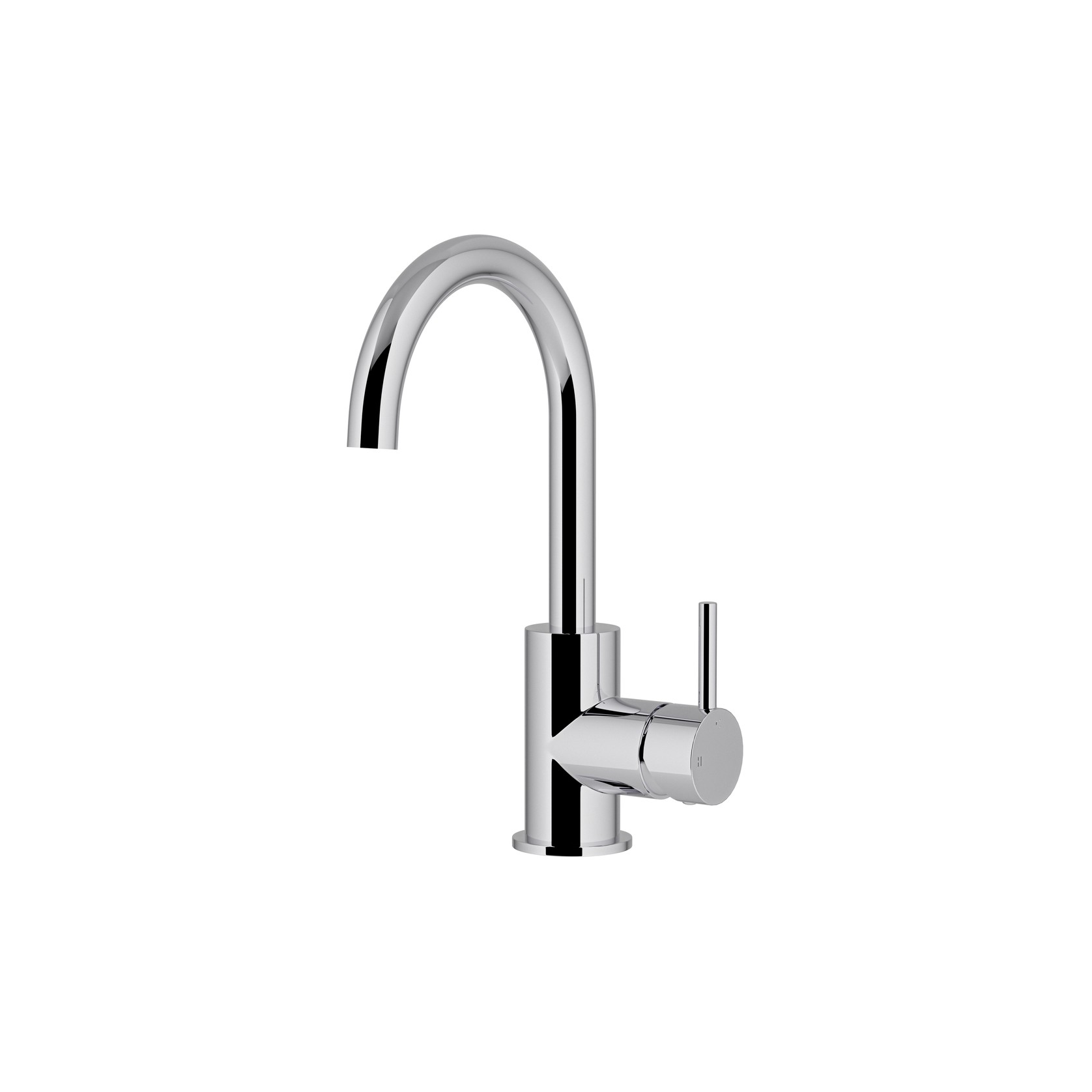 Round Gooseneck Basin Mixer With Cold Start- Chrome gallery detail image