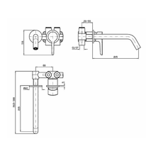 Medameda Wall Mounted Basin Mixer 215mm gallery detail image