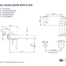 Maci Wall Basin Mixer with Plate gallery detail image