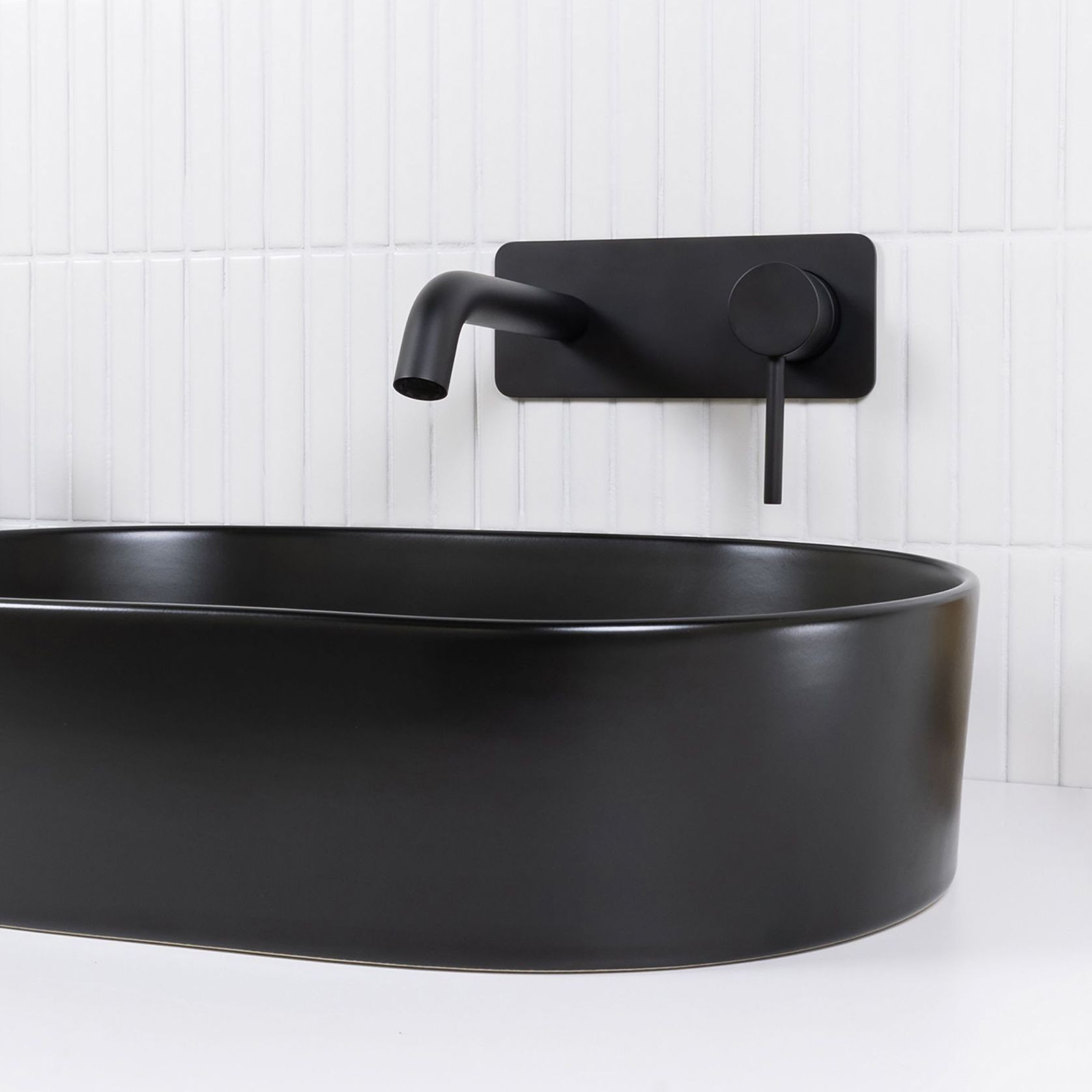 Mira Matte Black Wall Mixer and Spout gallery detail image