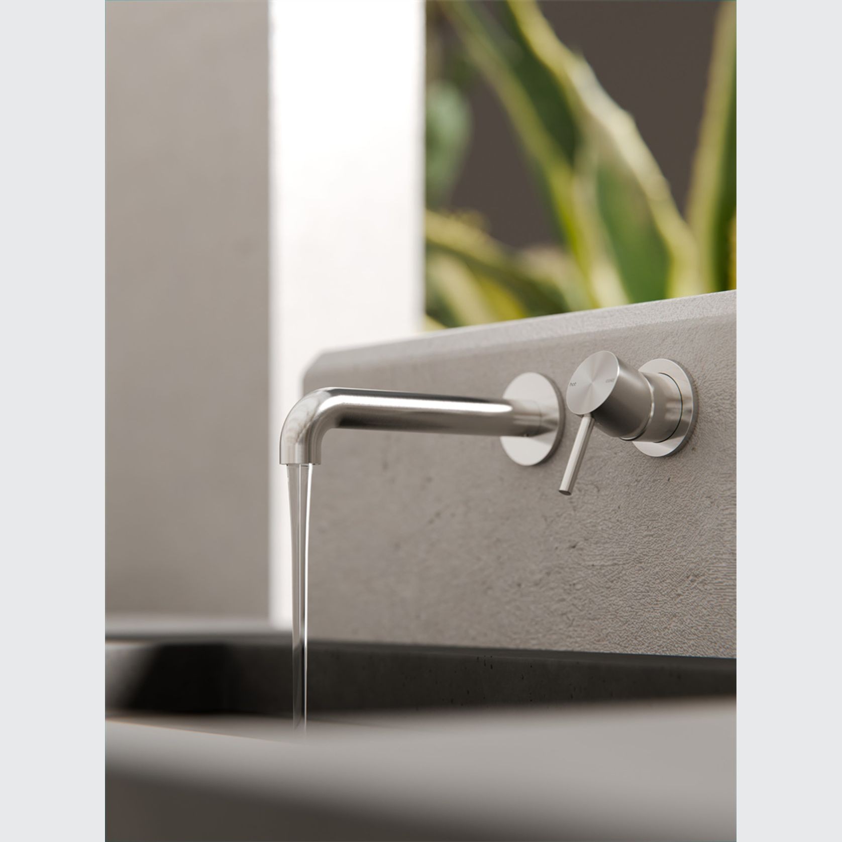 Zen SS316L Wall Basin/Bath Mixer Separate Back Plate 185mm Spout | Brushed Nickel gallery detail image