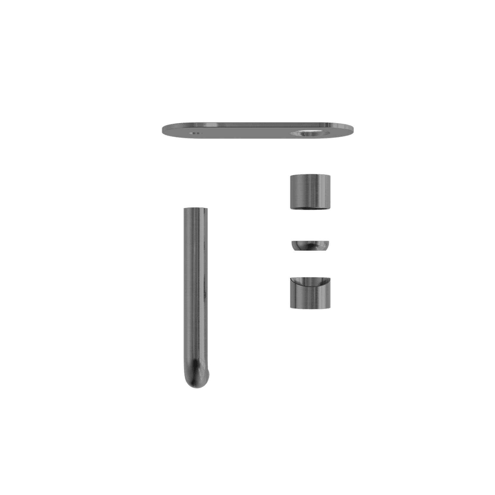 Zen SS316L Wall Basin/Bath Mixer 230mm Spout Trim Kits | Graphite gallery detail image