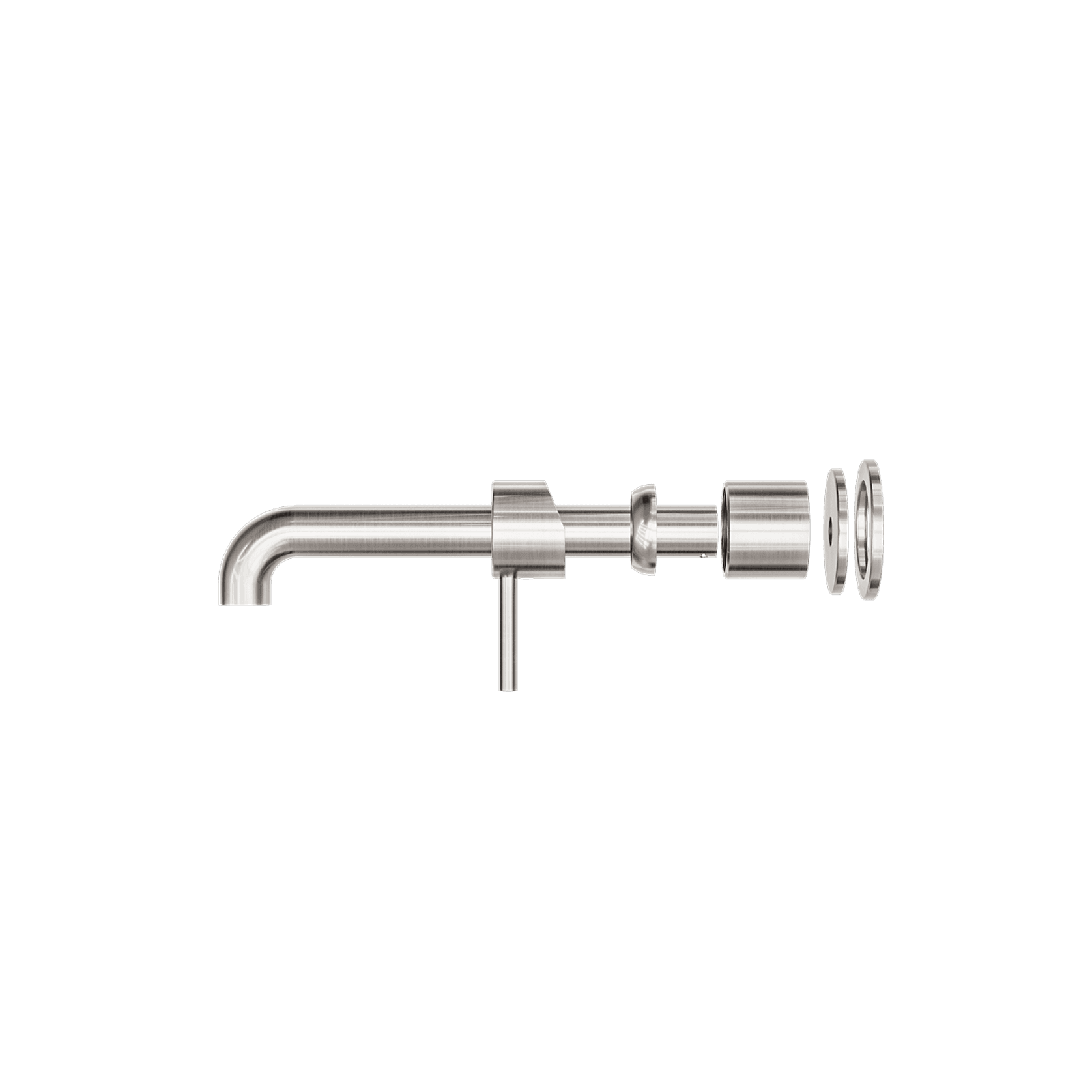 Zen SS316L Wall Basin/Bath Mixer Separate Back Plate 185mm Spout Trim Kits | Brushed Nickel gallery detail image